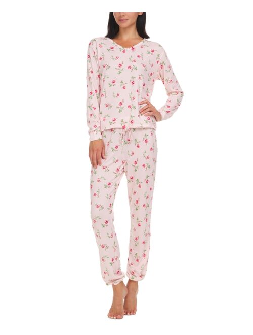 Flora by Flora Nikrooz Jenna Printed Sweater-Knit Pajama Set