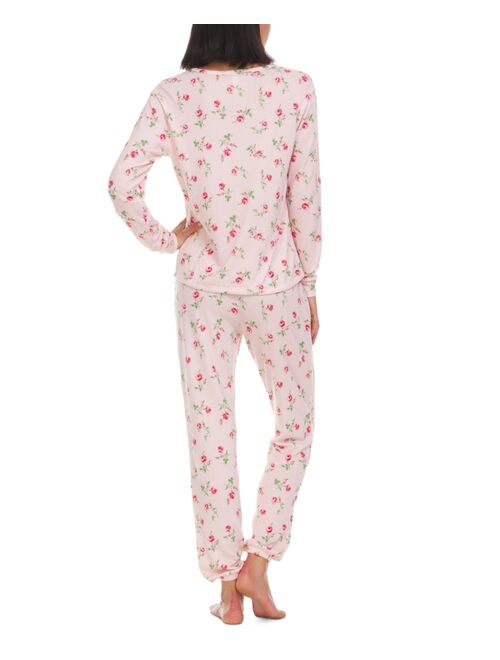 Flora by Flora Nikrooz Jenna Printed Sweater-Knit Pajama Set