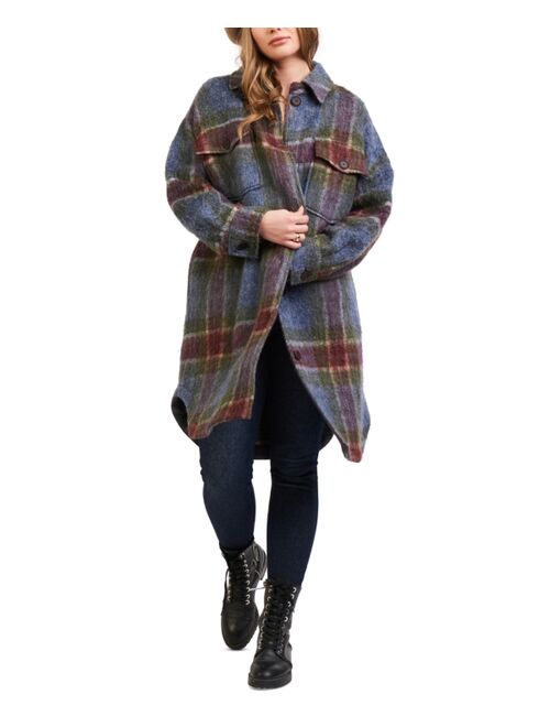 Black Tape Plaid Overcoat