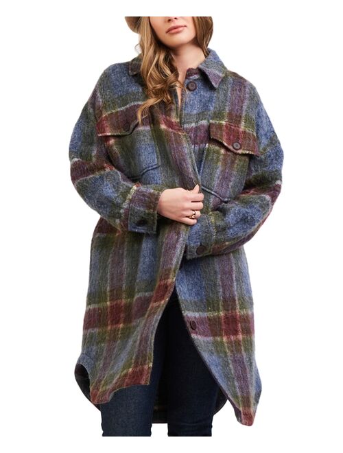 Black Tape Plaid Overcoat