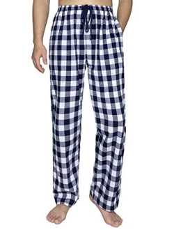 Bintangor Men's Pajama Pant 100% Woven Cotton Plaid Sleep Elastic Waistband Lounge Wear Long Pjs