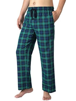 Bintangor Men's Pajama Pant 100% Woven Cotton Plaid Sleep Elastic Waistband Lounge Wear Long Pjs