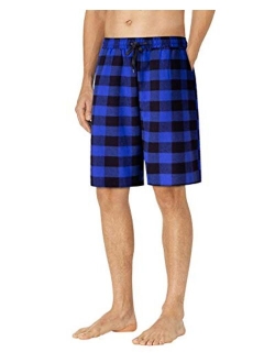 Alimens & Gentle Men's 3 Pack Flannel Plaid Pajama Shorts Loungwear Sleep Bottom