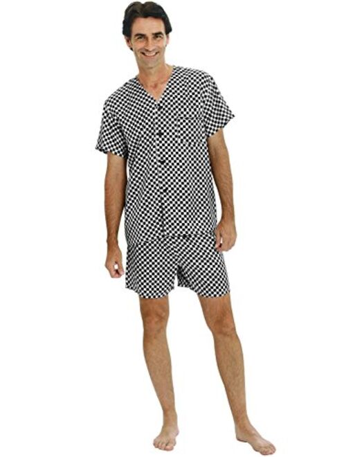 Alexander Del Rossa Mens Satin Pajamas, Short V-Neck Pj Set