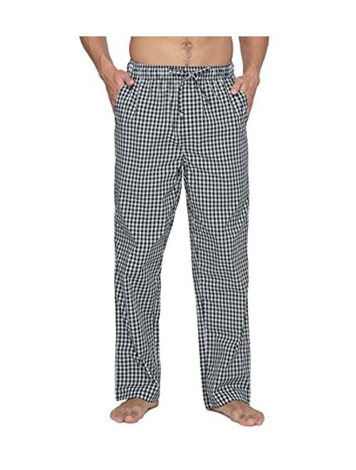 LAPASA Men's Cotton Woven Plaid Pajama Lounge Sleep Pants PJ Bottoms with Drawstring and Pockets M38