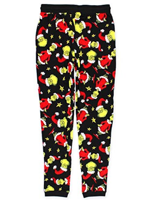 Dr. Seuss The Grinch Mens Christmas Holiday Santa Pajama Pants with Pockets