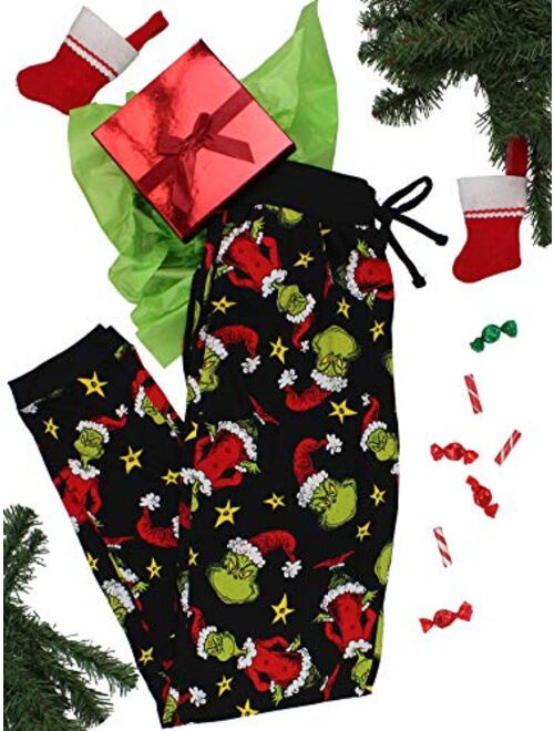 Dr. Seuss The Grinch Mens Christmas Holiday Santa Pajama Pants with Pockets