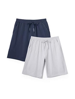 Men's 2 Pack Comfy Cotton Sleep Shorts Lounge Wear Pajama Pants