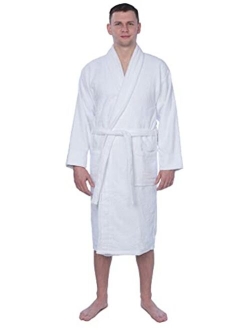 Beverly Rock Men's 100% Cotton Shawl Collar Robe Terry Cloth Bathrobe Available in Plus Size