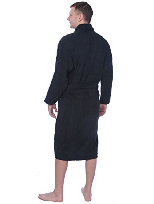 Beverly Rock Men's 100% Cotton Shawl Collar Robe Terry Cloth Bathrobe Available in Plus Size