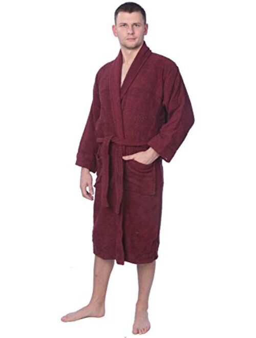 Beverly Rock Men's 100% Cotton Shawl Collar Robe Terry Cloth Bathrobe Available in Plus Size