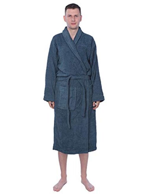 Beverly Rock Men's 100% Cotton Shawl Collar Robe Terry Cloth Bathrobe Available in Plus Size