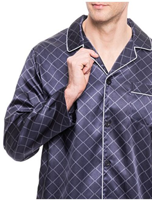 Noble Mount Satin Pajamas for Men - Silky Pajama Set for Men