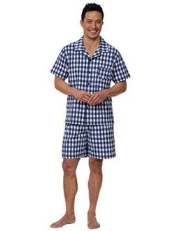 PJ Sets For Men - Mens Cotton Pajamas Shorts Set