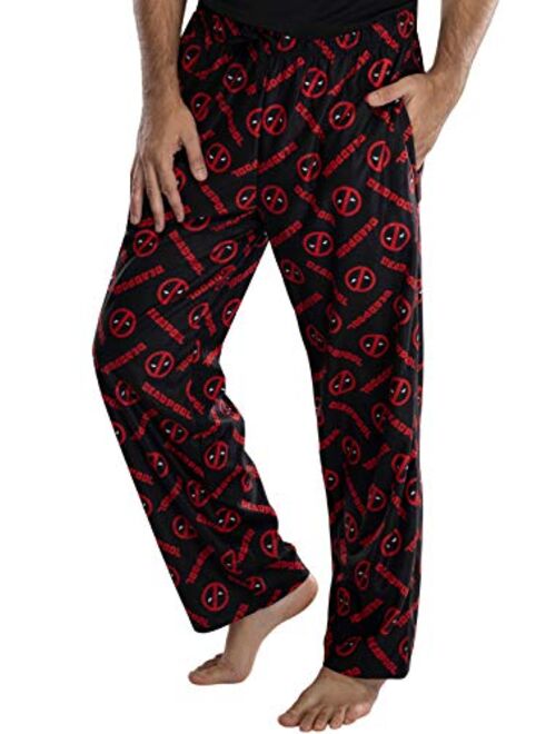 Marvel Mens' Deadpool Logo All Over Print Pajama Pants