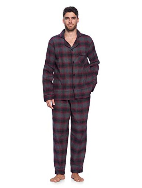 Brooks Men’s Flannel Long Sleeve Pajamas Set Plaid Sleepwear & Loungewear Button Down PJ Set