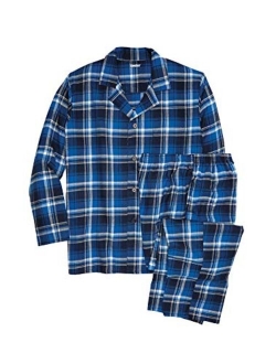 KingSize Men's Big & Tall Plaid Flannel Pajama Set Pajamas