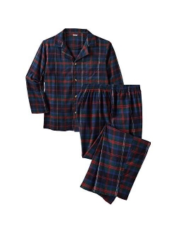 KingSize Men's Big & Tall Plaid Flannel Pajama Set Pajamas