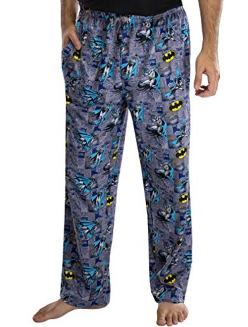 DC Comics Adult Classic Batman Comic Allover Print Loungewear Pajama Pants for Men