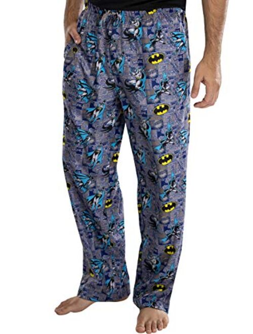 DC Comics Adult Classic Batman Comic Allover Print Loungewear Pajama Pants for Men