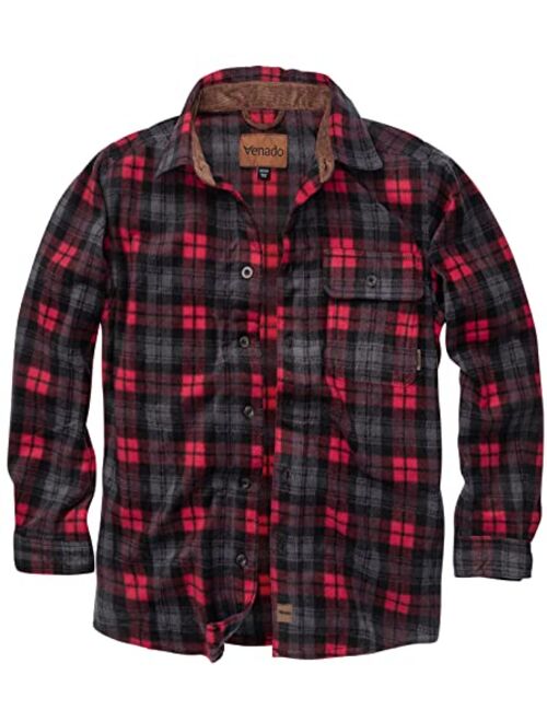 Venado Mens Plaid Shirts for Men - Heavyweight Buffalo Plaid Fleece Shirt