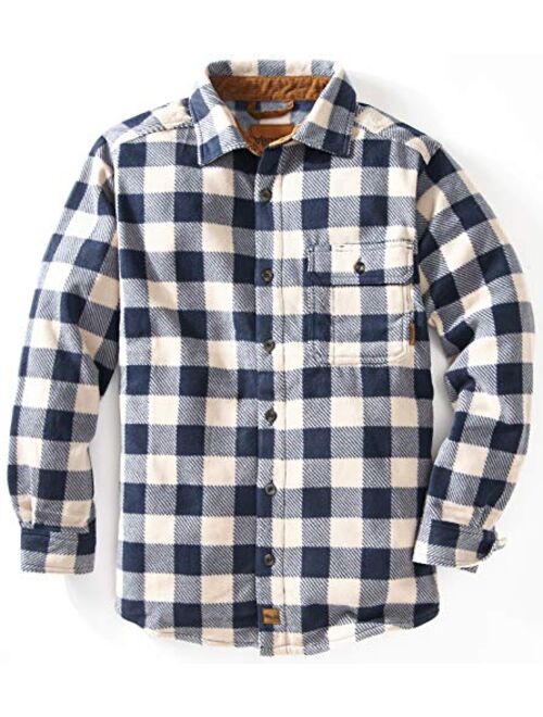 Venado Mens Plaid Shirts for Men - Heavyweight Buffalo Plaid Fleece Shirt