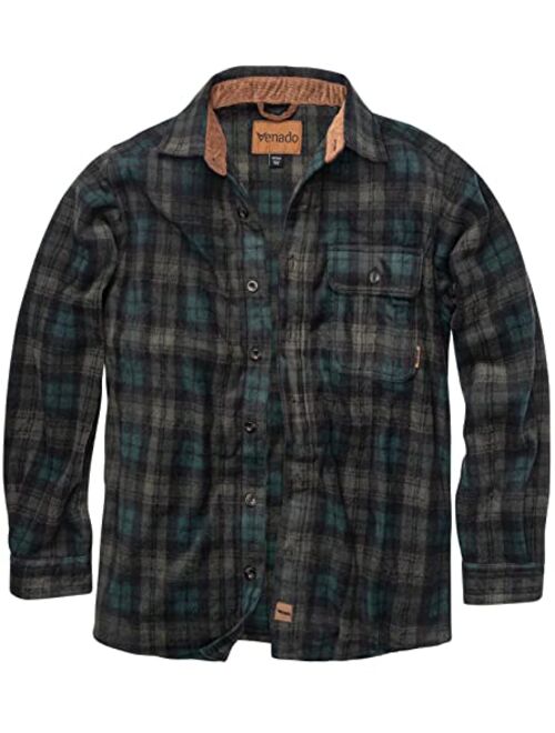 Venado Mens Plaid Shirts for Men - Heavyweight Buffalo Plaid Fleece Shirt