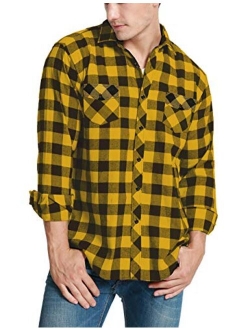 JEETOO Mens Buffalo Plaid Shirts Long Sleeve Flannel Shirt for Men Casual Button Dwon