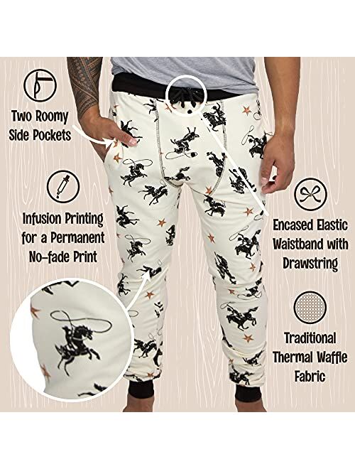 Lazy One Men's Pajama Long John Joggers, Pajamas for Men