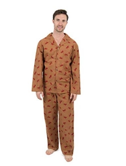 Mens Flannel pajamas 2 Piece Christmas Pajama Set (Size Small-XXX-Large)