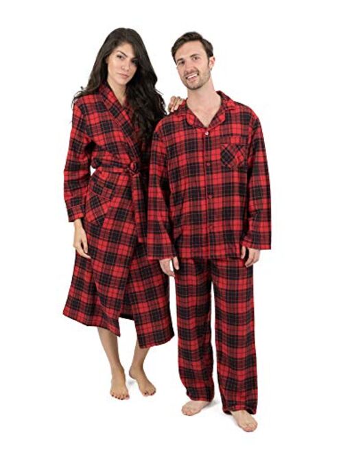 Leveret Mens Flannel Robe Black & White Plaid XXXL