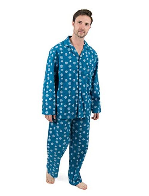 Leveret Mens Flannel pajamas 2 Piece Christmas Pajama Set (Size Small-XXX-Large)