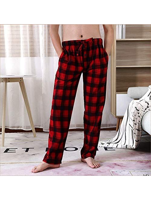 Different Touch 3 Pack Big & Tall Pajama Pants Set Bottoms Fleece Lounge Sleepwear PJs with Pockets Microfleece