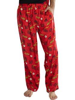 DC Comics Men's Classic The Flash Comic Allover Print Loungewear Pajama Pants