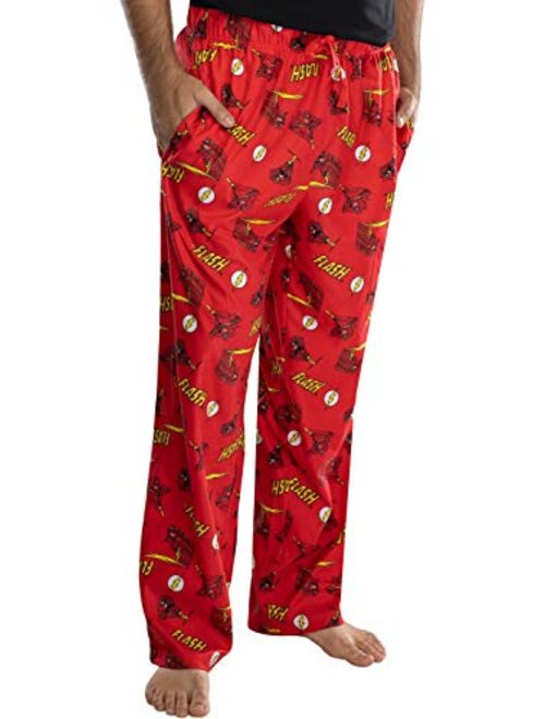 DC Comics Men's Classic The Flash Comic Allover Print Loungewear Pajama Pants