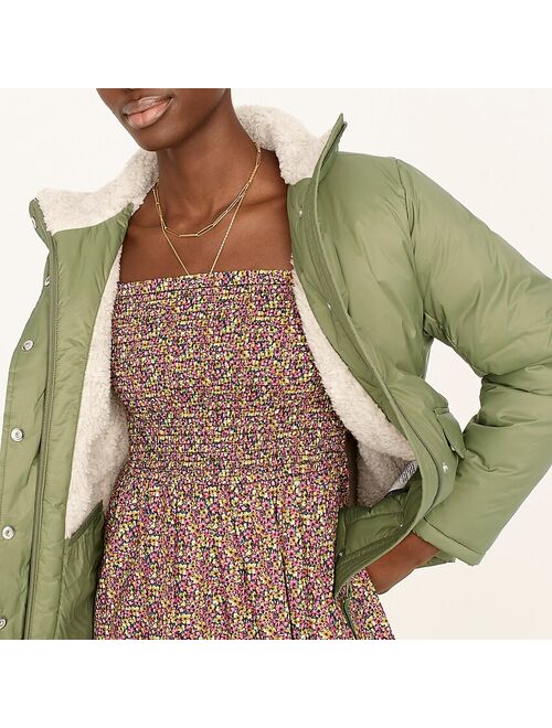 J.Crew Sherpa-lined puffer jacket with Primaloft®