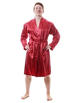 Up2date Fashion Men's Satin Robes with Front Pockets, Style-Gwn51