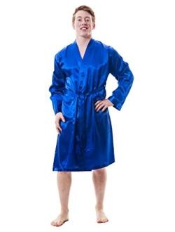 Up2date Fashion Men's Satin Robes with Front Pockets, Style-Gwn51