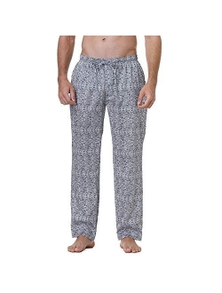 Alex Vando Mens Soft Cotton Printed Pajama Pants Sleepwear Bottom Lounge Pant with Drawstring for Men