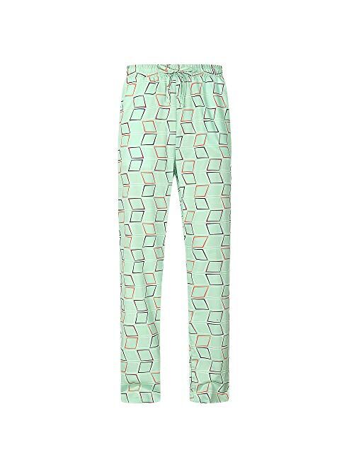 Alex Vando Mens Soft Cotton Printed Pajama Pants Sleepwear Bottom Lounge Pant with Drawstring for Men