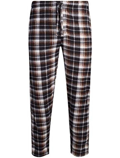 Ten West Apparel Men's Pajama Set - Polar Fleece Flannel Plaid Pajama Pants with Thermal Henley Sleep Shirt