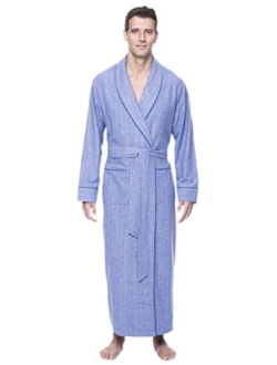 Noble Mount Twin Boat Mens Robe - 100% Cotton Flannel Robe, Full-Length Mens Bathrobe