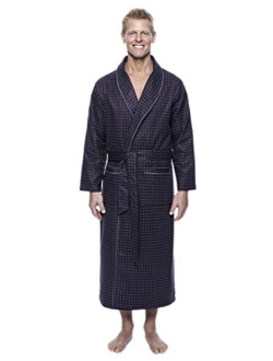 Noble Mount Twin Boat Mens Robe - 100% Cotton Flannel Robe, Full-Length Mens Bathrobe