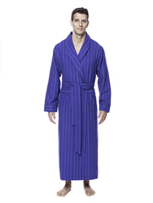 Noble Mount Twin Boat Mens Robe - 100% Cotton Flannel Robe, Full-Length Mens Bathrobe