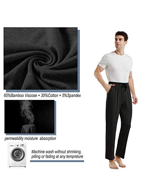 Men's Pajama Pants Bamboo Viscose Soft Breathable Pajama Pants for Men with Pockets