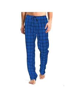 Idtswch Mens Tall Pajama Pants 34/36/38 Long Inseam Plaid Lounge Pants Sleepwear Pajama Bottoms 100% Cotton