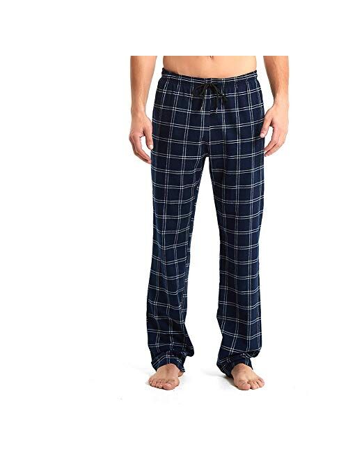 Idtswch Mens Tall Pajama Pants 34/36/38 Long Inseam Plaid Lounge Pants Sleepwear Pajama Bottoms 100% Cotton