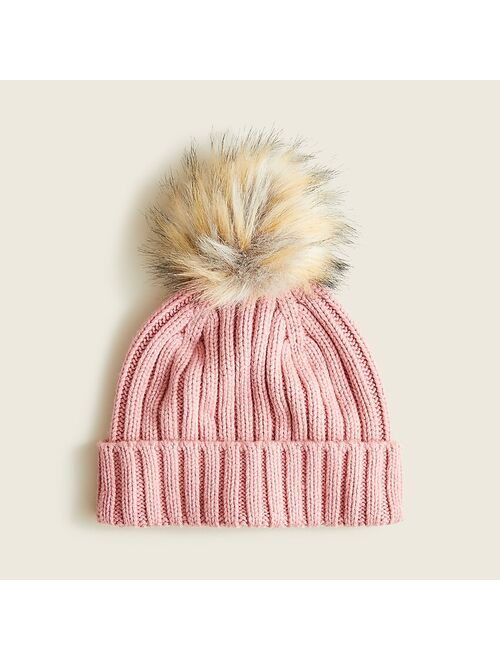 J.Crew Ribbed pom-pom beanie