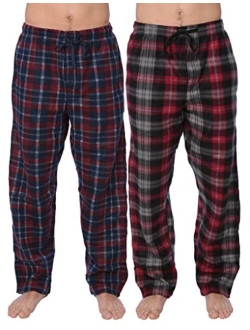 Active Club 2 Pack Men's PJ Microfleece Pajama Lounge/Pants Set Sleepwear PJs-with Pockets