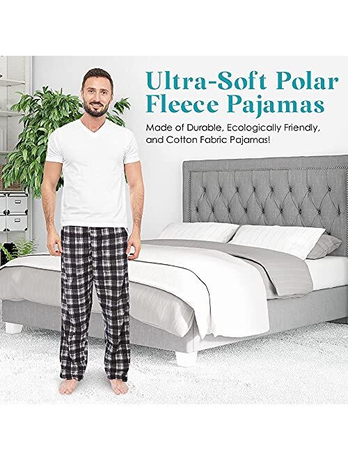 Active Club 2 Pack Men's PJ Microfleece Pajama Lounge/Pants Set Sleepwear PJs-with Pockets